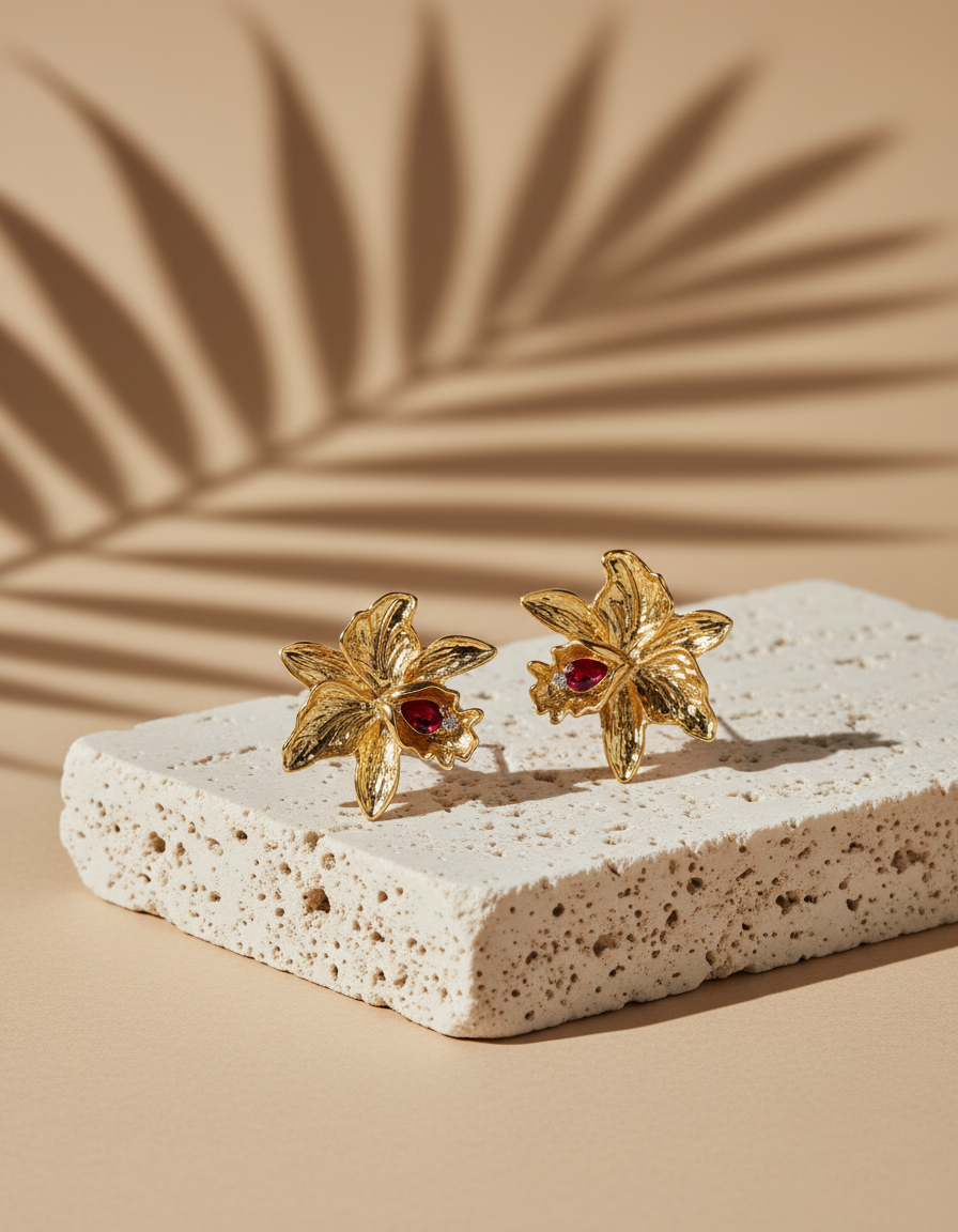 Orchid Flame Studs