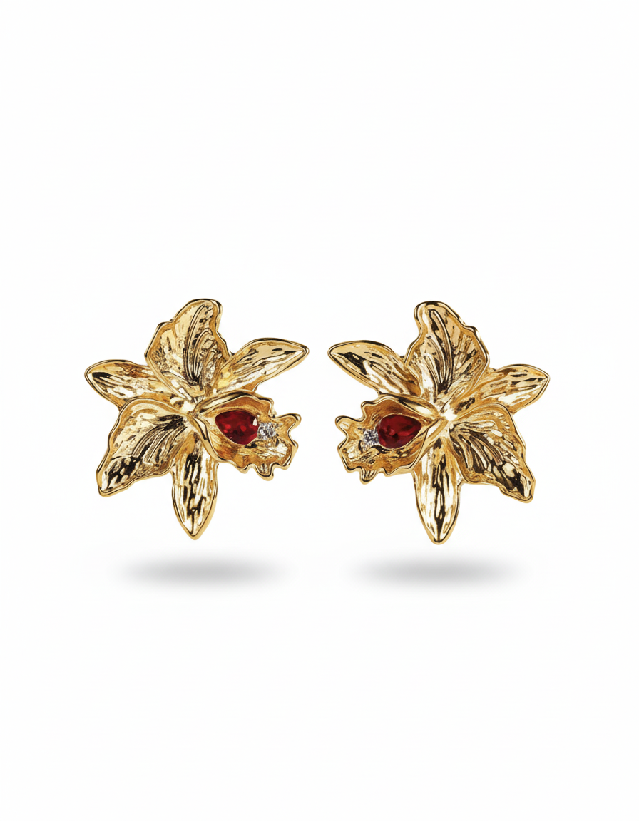 Orchid Flame Studs