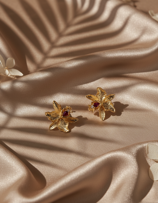Orchid Flame Studs