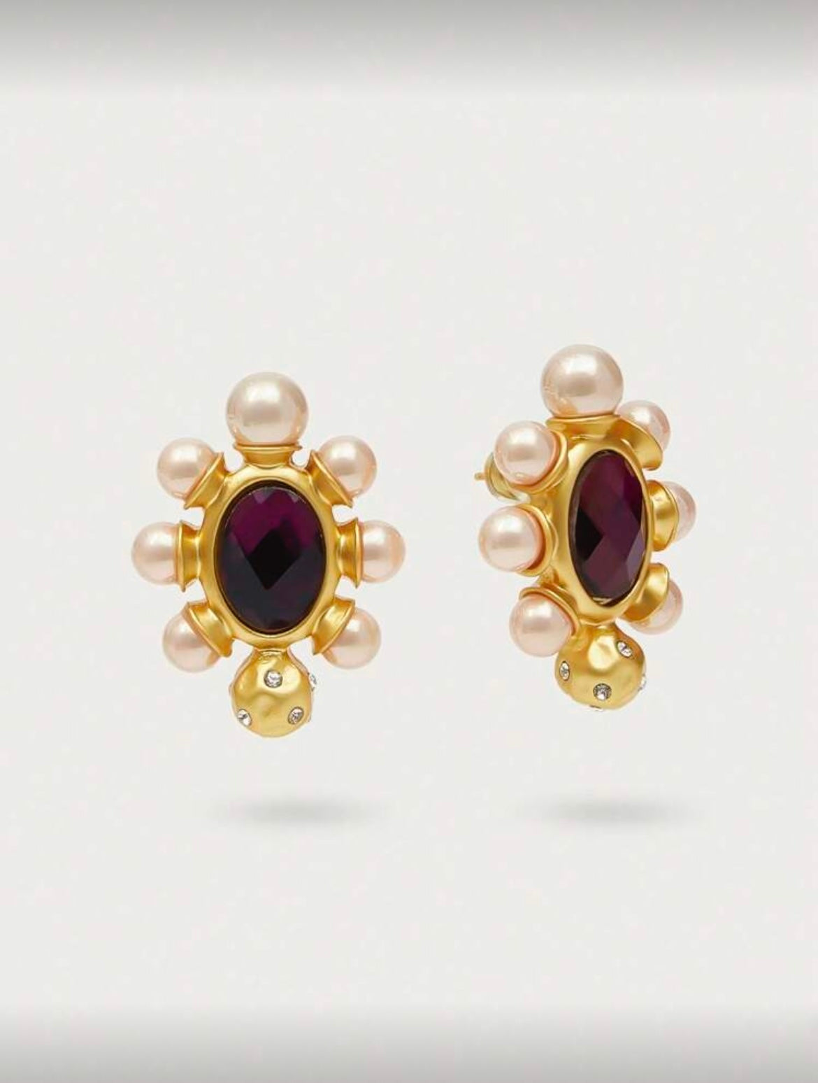 Pearl Garnet Studs