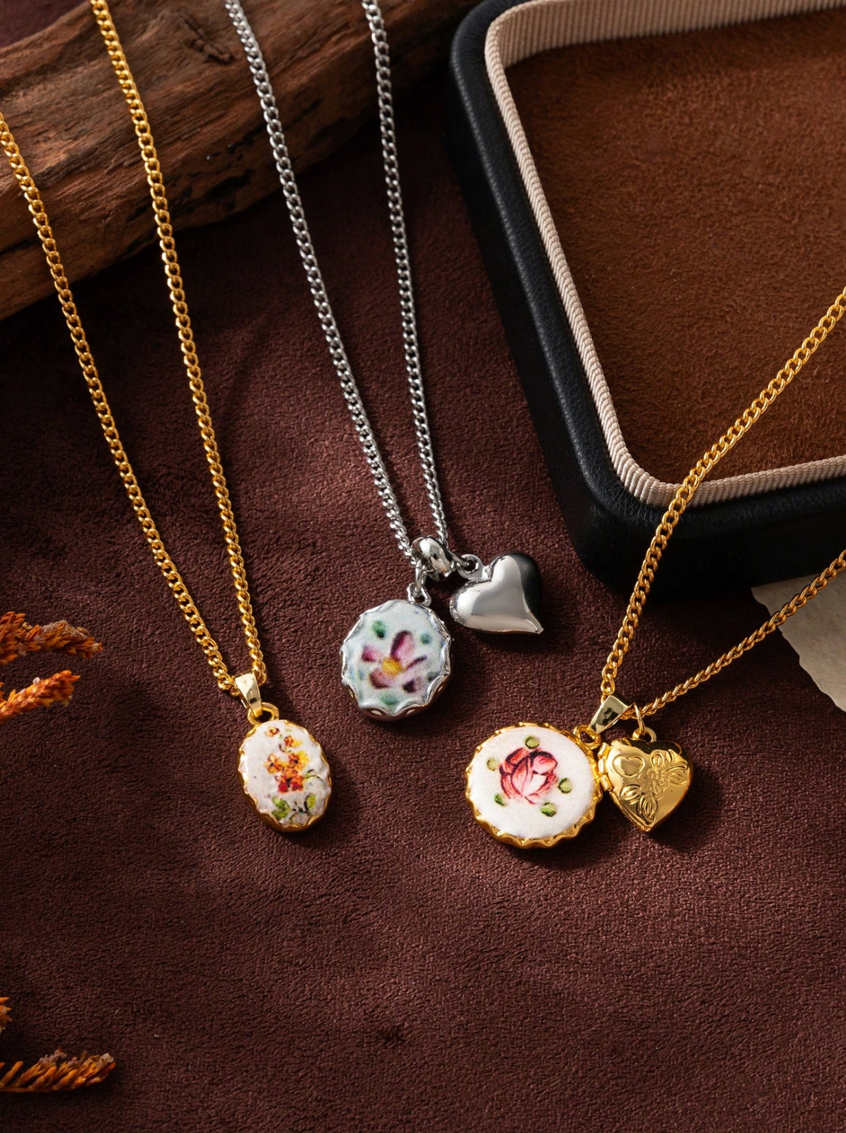 Rosette Locket Necklace