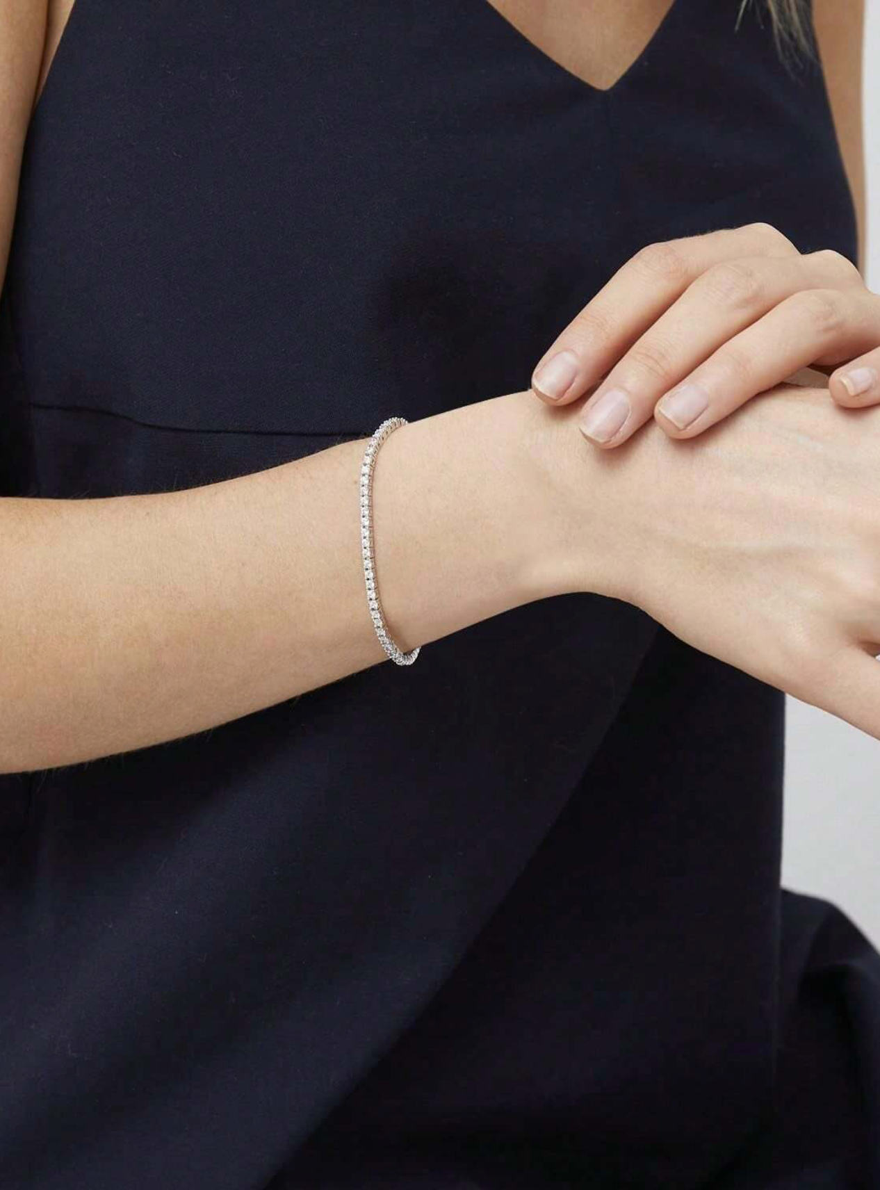 Silver Diamond Tennis Bracelet